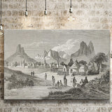 Old Central African Village Canvas Prints Wall Art - Painting Canvas, African Art, Home Wall Decor, Painting Prints, For Sale