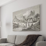 Old Central African Village Canvas Prints Wall Art - Painting Canvas, African Art, Home Wall Decor, Painting Prints, For Sale