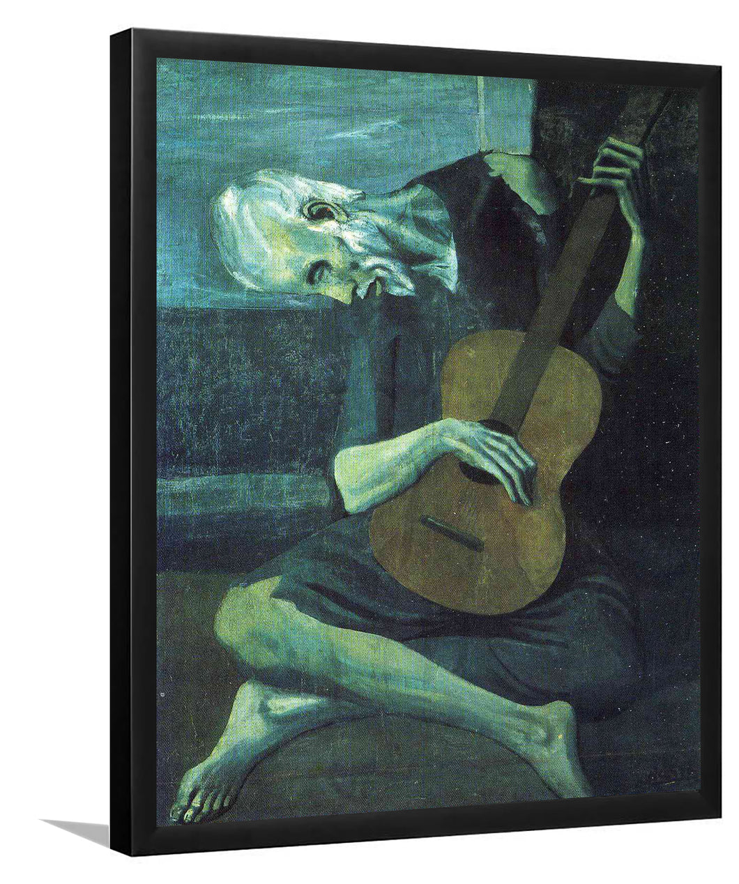 Old Guitar Player By Pablo Picasso-Art Print,Frame Art,Plexiglass Cover