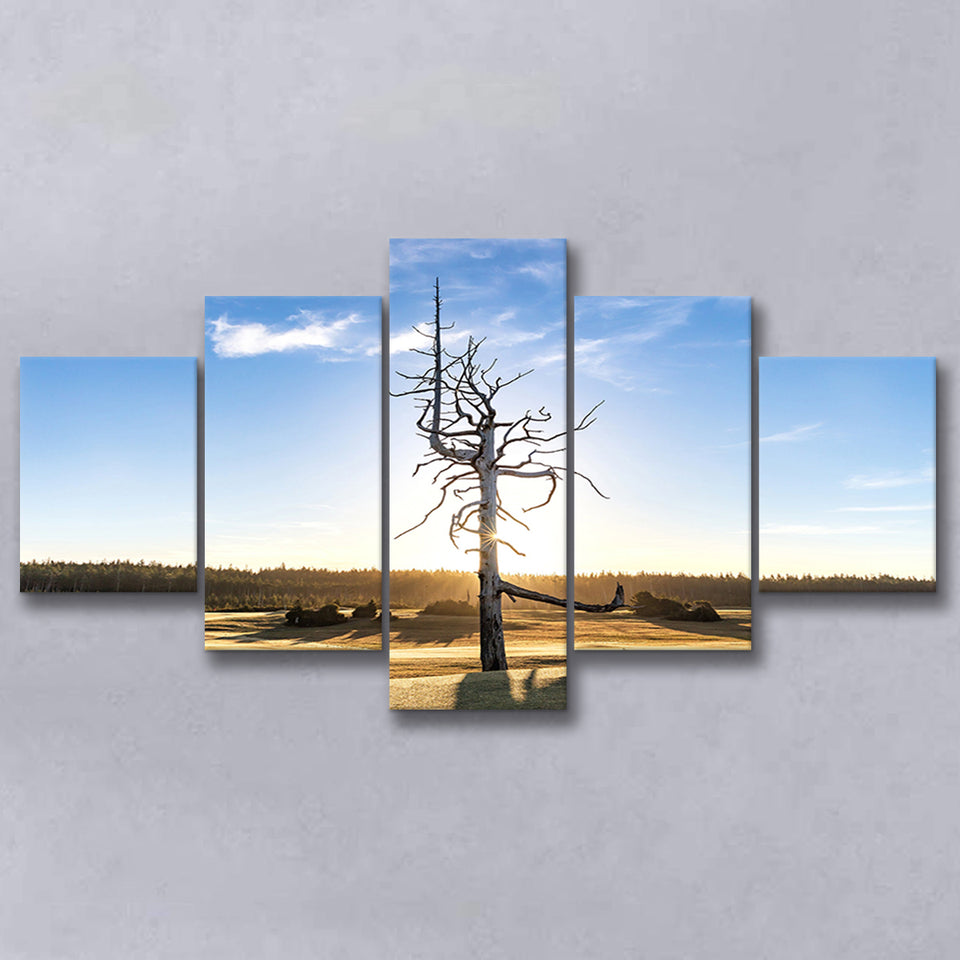 Old Macdonald Golf Course, Ghost Tree, Golf Art Print, 5 Panels Canvas Prints Wall Art Decor
