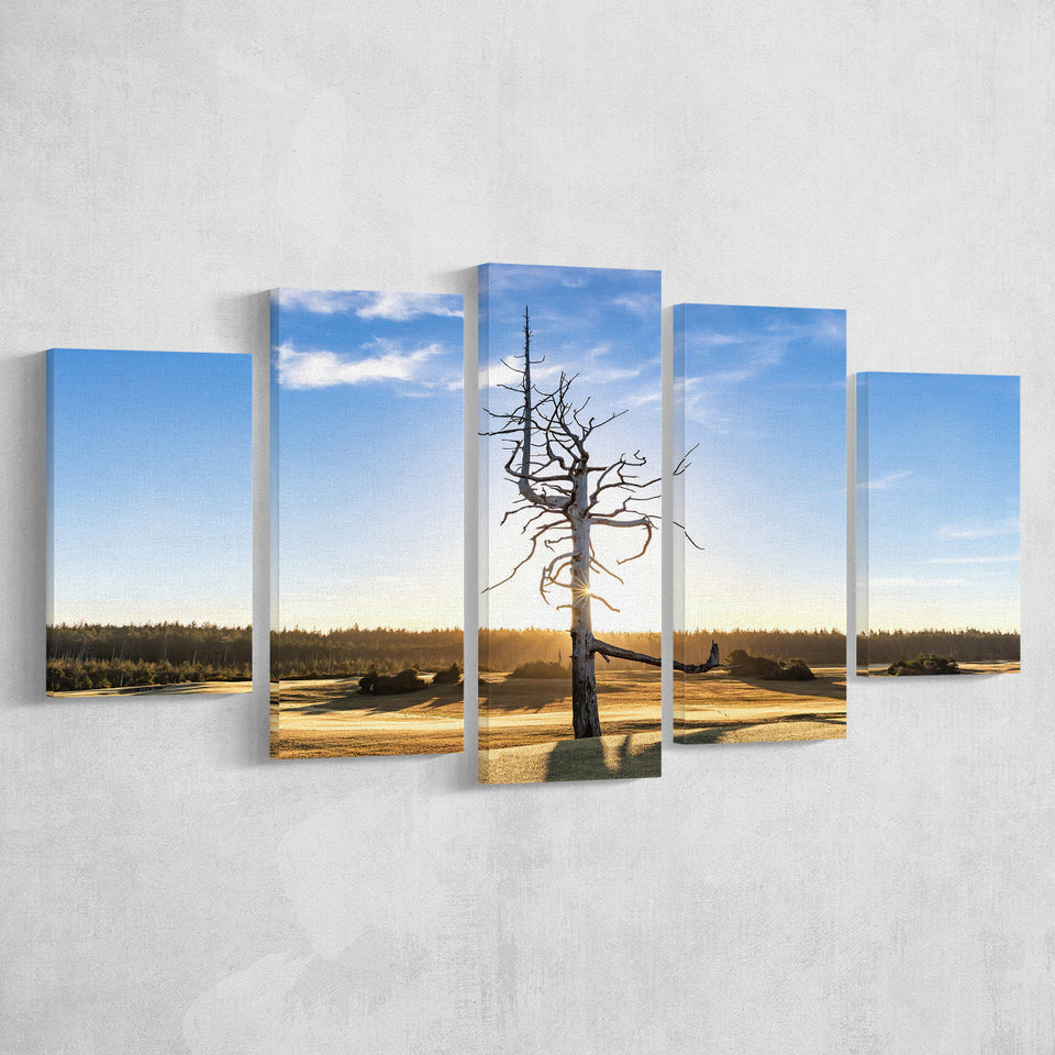 Old Macdonald Golf Course, Ghost Tree, Golf Art Print, 5 Panels Canvas Prints Wall Art Decor