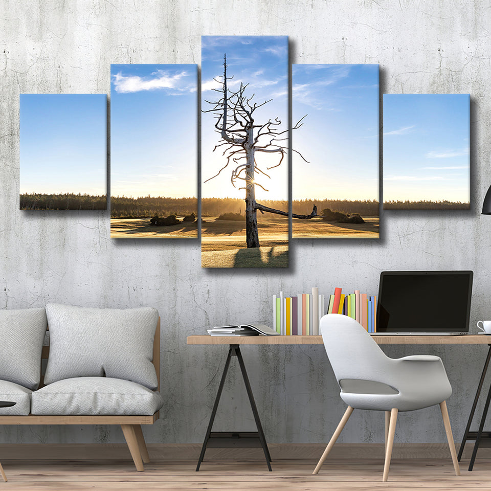 Old Macdonald Golf Course, Ghost Tree, Golf Art Print, 5 Panels Canvas Prints Wall Art Decor