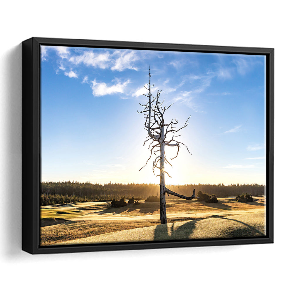 Old Macdonald Golf Course, Ghost Tree, Golf Art Print, Framed Canvas Prints Wall Art Decor, Floating Frame