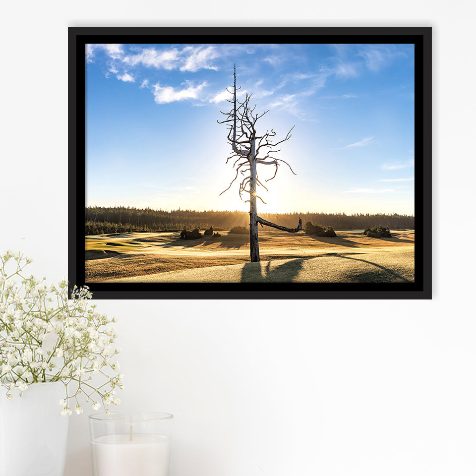Old Macdonald Golf Course, Ghost Tree, Golf Art Print, Framed Canvas Prints Wall Art Decor, Floating Frame