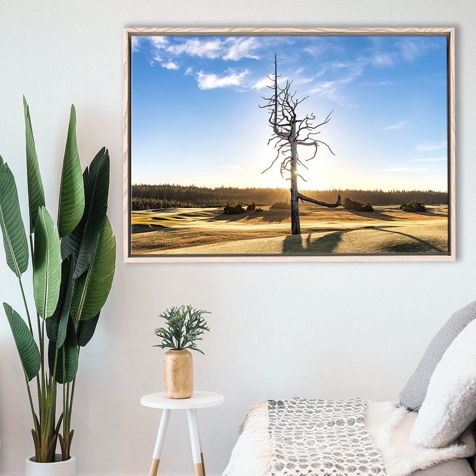 Old Macdonald Golf Course, Ghost Tree, Golf Art Print, Framed Canvas Prints Wall Art Decor, Floating Frame