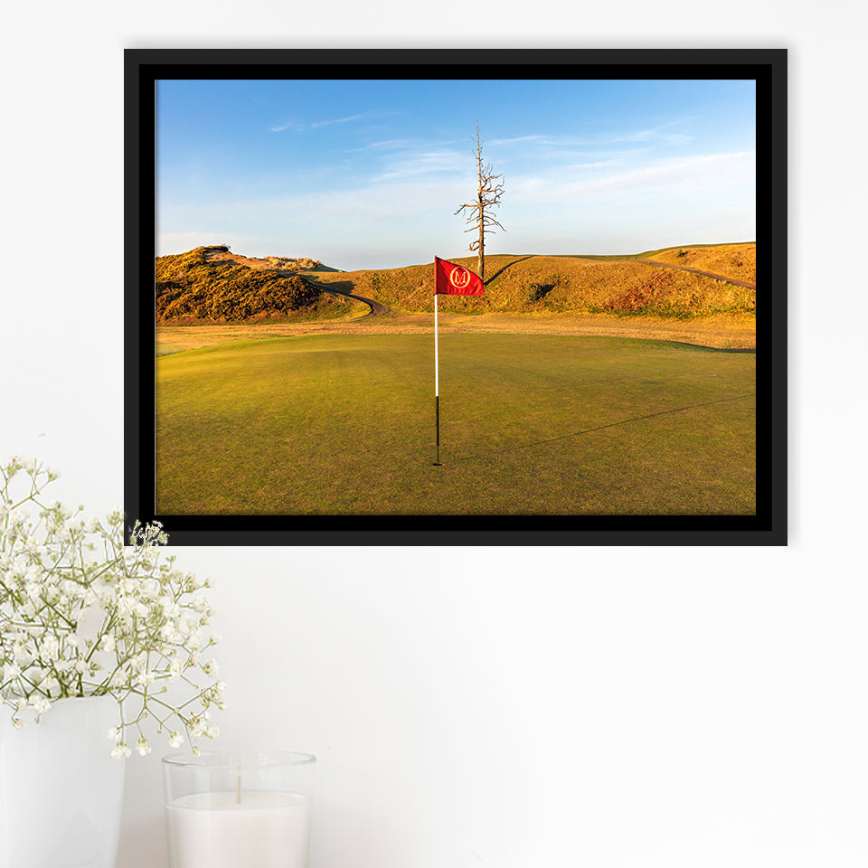 Old Macdonald Golf Course, Hole 2 With Ghost Tree, Golf Art Print, Framed Canvas Prints Wall Art Decor, Floating Frame