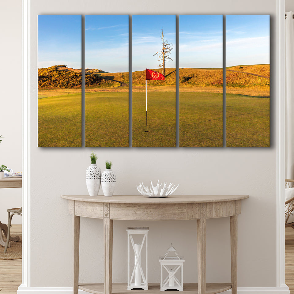Old Macdonald Golf Course, Hole 2 With Ghost Tree, 5 Panels Extra Large Canvas Prints Wall Art Decor