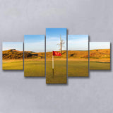 Old Macdonald Golf Course, Hole 2 With Ghost Tree, Golf Art Print, 5 Panels Canvas Prints Wall Art Decor