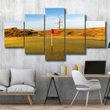 Old Macdonald Golf Course, Hole 2 With Ghost Tree, Golf Art Print, 5 Panels Canvas Prints Wall Art Decor