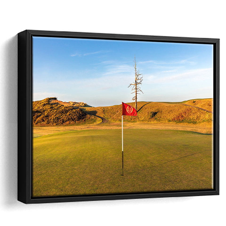 Old Macdonald Golf Course, Hole 2 With Ghost Tree, Golf Art Print, Framed Canvas Prints Wall Art Decor, Floating Frame