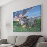 Old Pickup Truck Paintings Canvas Prints Wall Art - Painting Canvas, Wall Decor, Home Decor, Painting Prints, For Sale