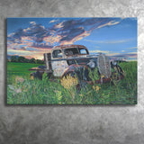 Old Pickup Truck Paintings Canvas Prints Wall Art - Painting Canvas, Wall Decor, Home Decor, Painting Prints, For Sale