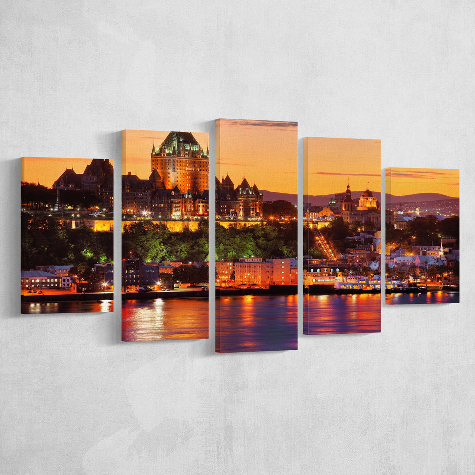 Old Quebec City, Quebec Skyline Multi Panels,Canvas Prints Wall Art Home Decor
