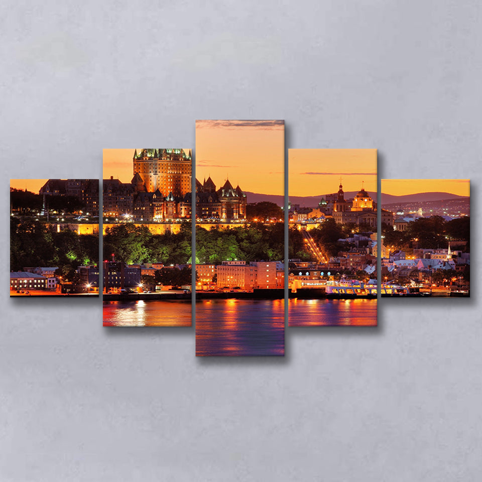 Old Quebec City, Quebec Skyline Multi Panels,Canvas Prints Wall Art Home Decor