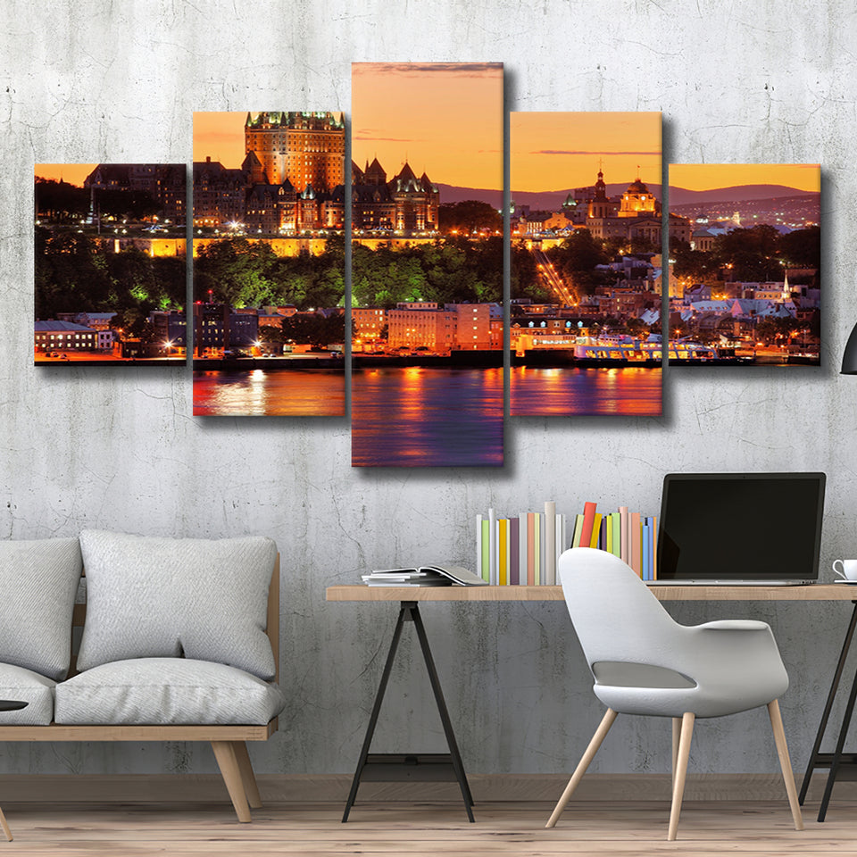 Old Quebec City, Quebec Skyline Multi Panels,Canvas Prints Wall Art Home Decor