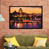Old Quebec City, Quebec Skyline Framed Art Prints Wall Art Decor,Black Frame, Ready to hang
