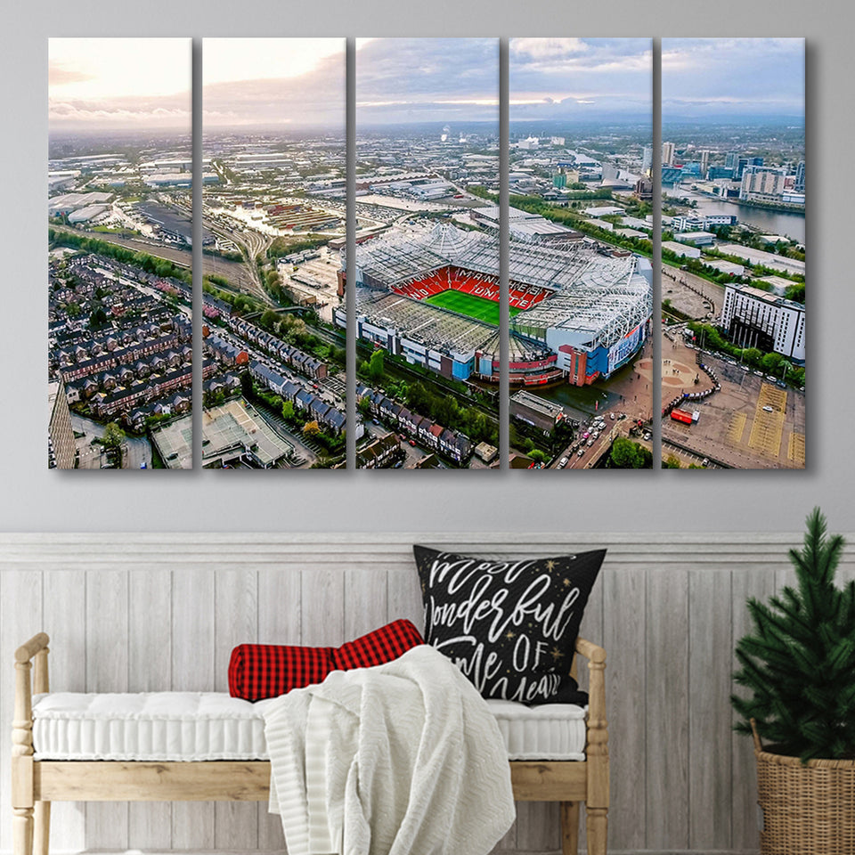 Old Trafford Stadium Canvas Prints Stadium Wall Art,Multi Panels B,Sport Stadium Art Prints, Fan Gift