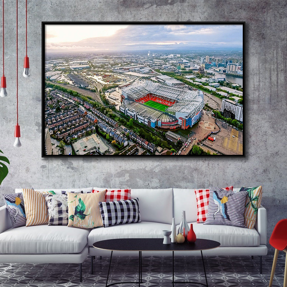 Old Trafford Stadium Framed Canvas Prints Stadium Wall Art,Sport Stadium Art Prints, Fan Gift