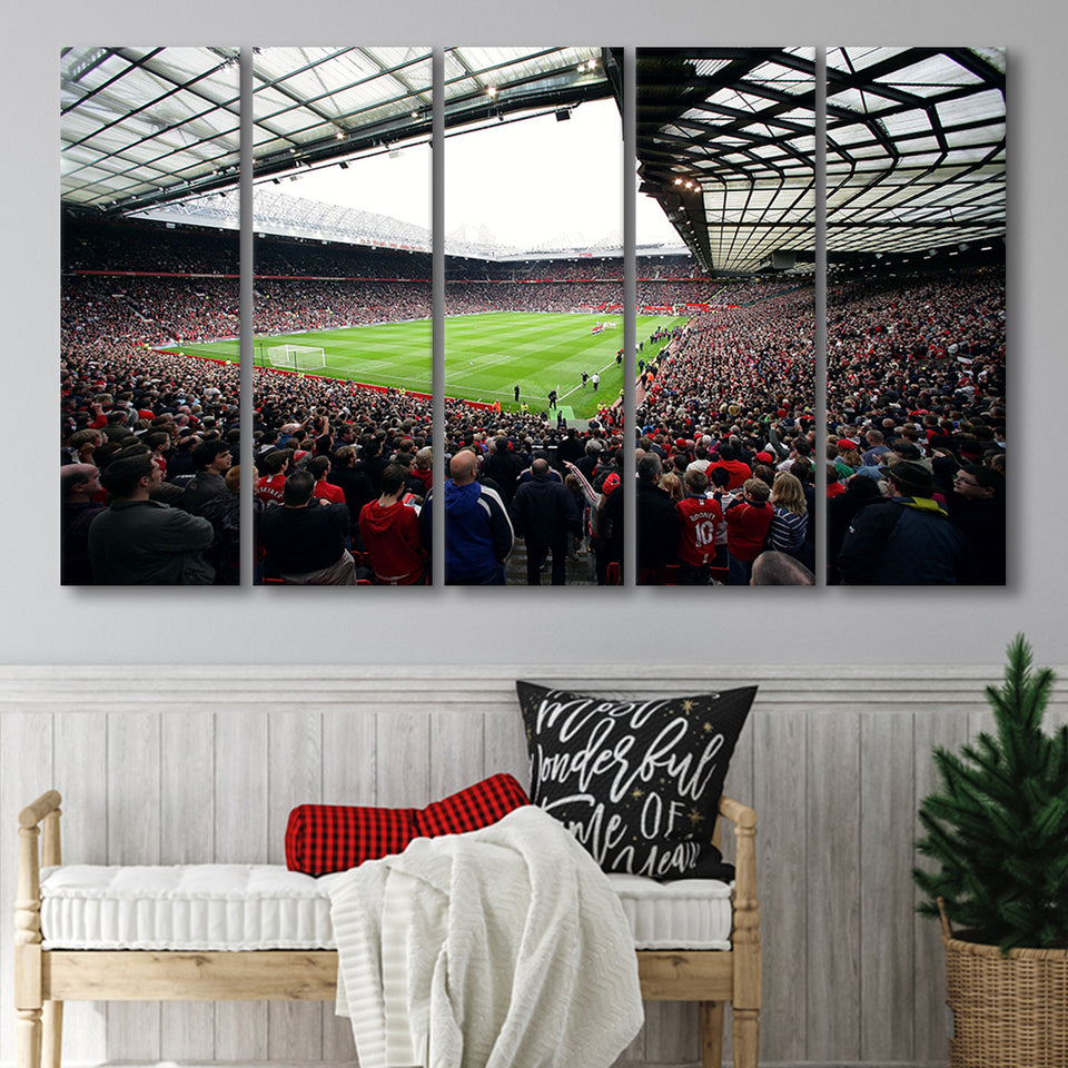 Old Trafford Full House Stadium, Stadium Canvas, Sport Art, Gift for him, Multi Panels B, Canvas Prints Wall Art Decor