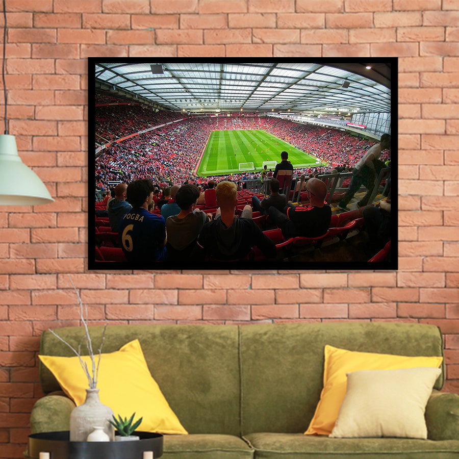 Old Trafford Stadium Angle View, Stadium Canvas, Sport Art, Gift for him, Framed Art Prints Wall Art Decor, Framed Picture
