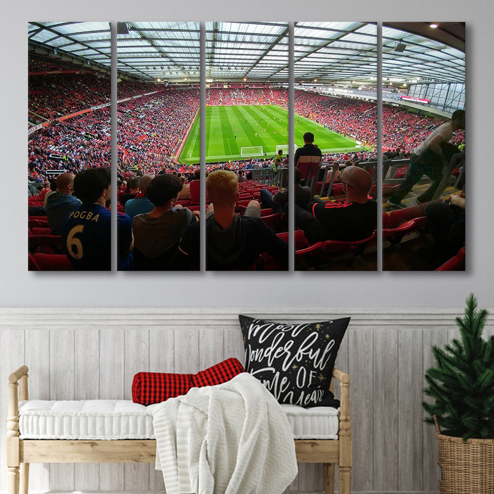 Old Trafford Stadium Angle View, Stadium Canvas, Sport Art, Gift for him, Multi Panels B, Canvas Prints Wall Art Decor