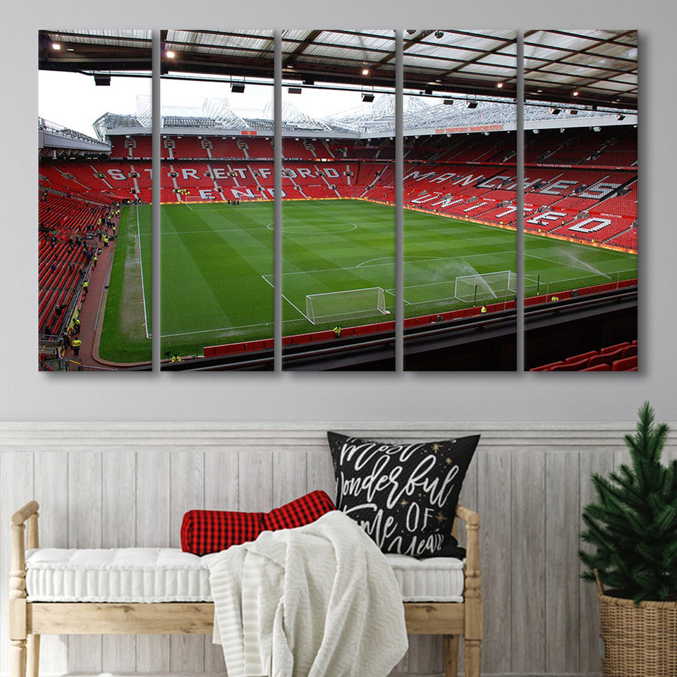 Old Trafford Stadium Canvas Prints Wall Art Football,Multi Panels B,Sport Stadium Art Prints, Fan Gift