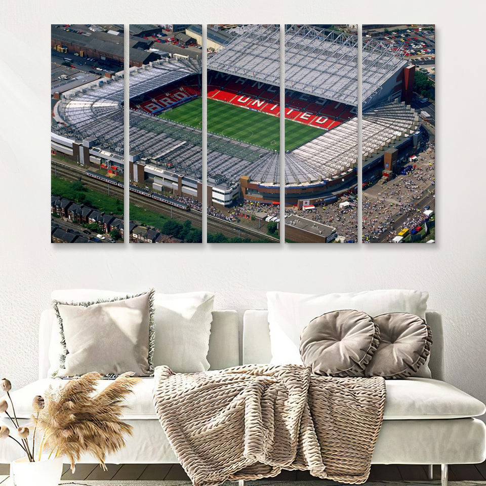 Old Trafford In Stretford 5 Pieces B Canvas Prints Wall Art - Painting Canvas, Multi Panels,5 Panel, Wall Decor