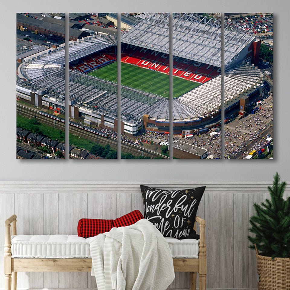 Old Trafford in Stretford, Stadium Canvas, Sport Art, Gift for him, Multi Panels B, Canvas Prints Wall Art Decor