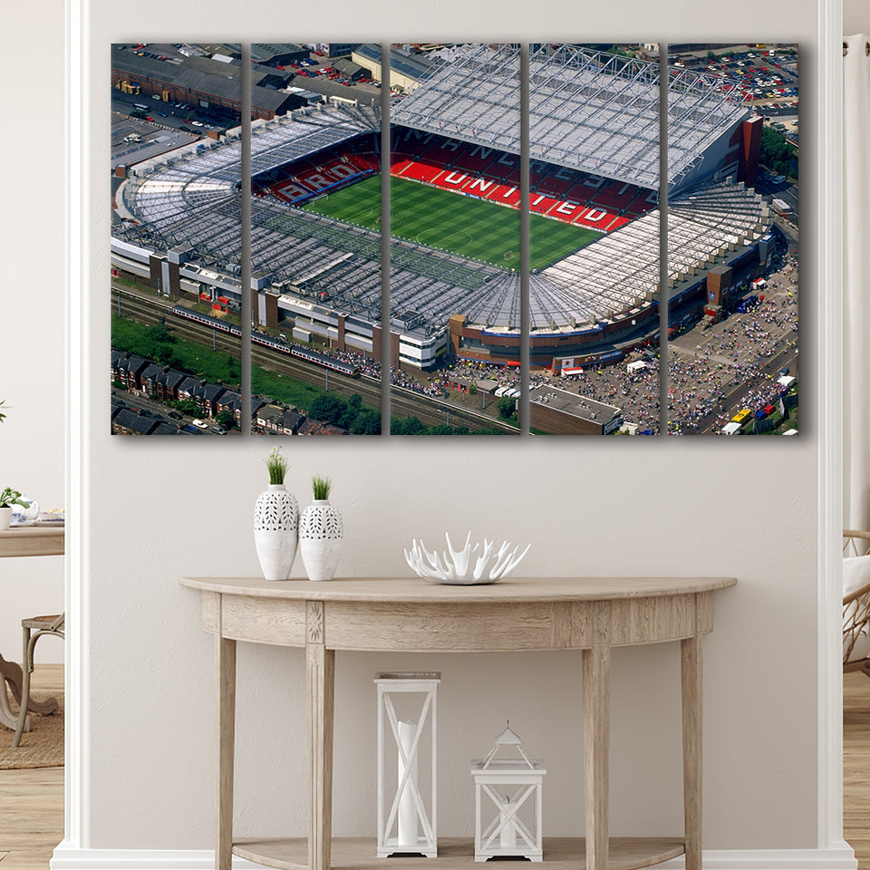 Old Trafford in Stretford, Stadium Canvas, Sport Art, Gift for him, Multi Panels B, Canvas Prints Wall Art Decor