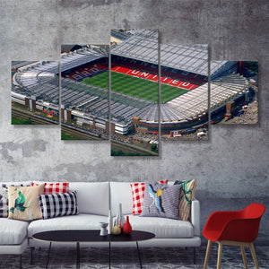 Old Trafford In Stretford  5 Pieces Canvas Prints Wall Art - Painting Canvas, Multi Panels, 5 Panel, Wall Decor