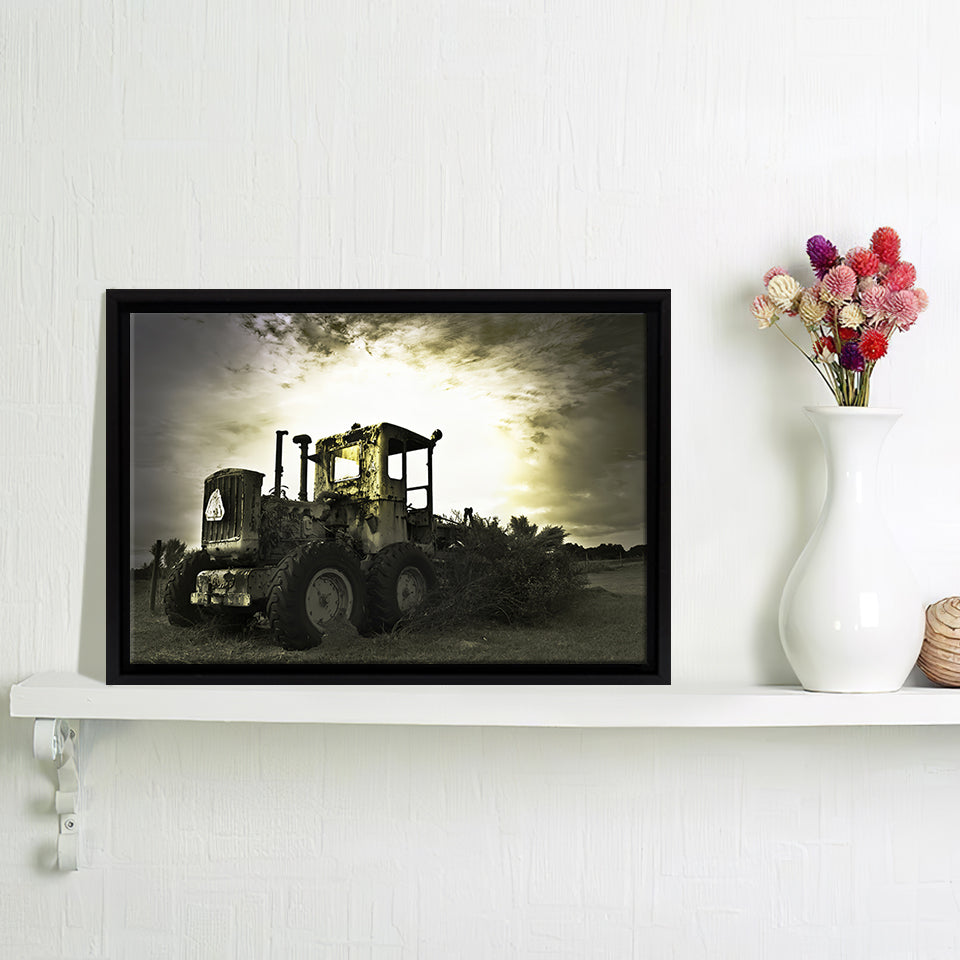 Old Abandoned Farm Grader Machine In A Field In Florida Canvas Wall Art - Canvas Print, Framed Canvas, Painting Canvas
