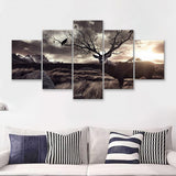 Old Deer In The Sunset 5 Pieces Canvas Prints Wall Art - Painting Canvas,Wall Decor, Multi Panel,5 Panels