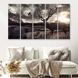 Old Deer In The Sunset 5 Pieces B Canvas Prints Wall Art - Painting Canvas,Wall Decor, Multi Panel,5 Panels