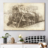 Old Steam Locomotive Vintage Train Canvas Prints Wall Art - Painting Canvas, Painting Prints, Wall Home Decor, Prints for Sale