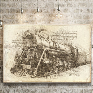 Old Steam Locomotive Vintage Train Canvas Prints Wall Art - Painting Canvas, Painting Prints, Wall Home Decor, Prints for Sale