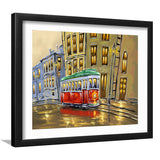 Old Tram In City Wall Art Print - Framed Art, Framed Prints, Painting Print