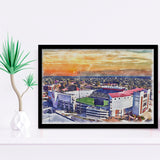 Ole Miss Rebels Vaught–Hemingway Stadium Watercolor, Sport Prints Fan Gift, Framed Art Prints Wall Art Decor