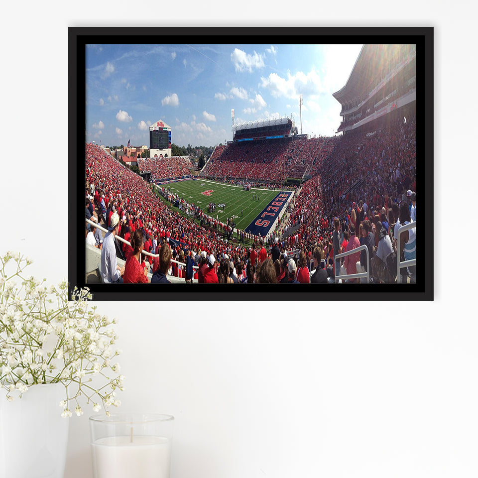 Ole Miss Rebels Framed Canvas Prints Wall Art Vaught Hemingway Stadium,Sport Stadium Art Prints, Fan Gift