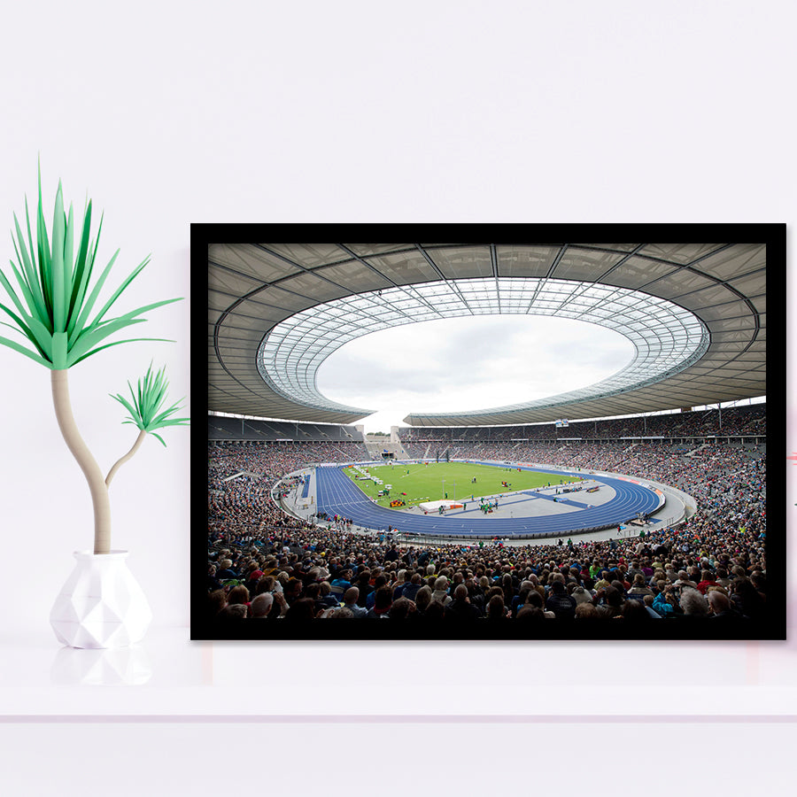 Olympiastadion in Berlin, Stadium Canvas, Sport Art, Gift for him, Framed Art Prints Wall Art Decor, Framed Picture