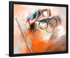 Olympics High Jump Gold-Sport Art, Art Print, Frame Art,Plexiglass Cover