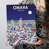 Omaha NE Art V1 ,City Art Print, Large Canvas, Canvas Print Wall Art Home Decor