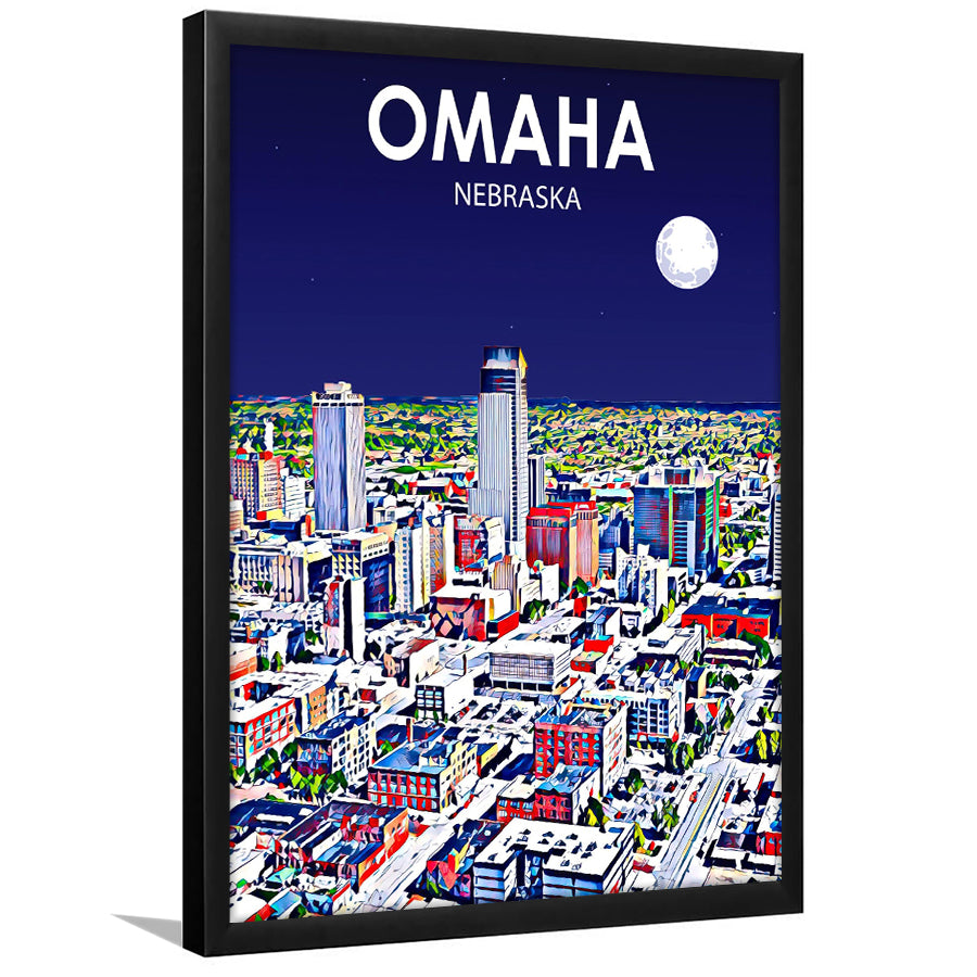 Omaha NE Art V1, City Art Print, Framed Art Print Wall Art Home Decor, Framed Picture
