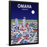 Omaha NE Art V1, City Art Print, Framed Art Print Wall Art Home Decor, Framed Picture