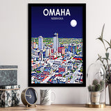Omaha NE Art V1, City Art Print, Framed Art Print Wall Art Home Decor, Framed Picture