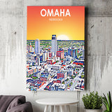 Omaha NE Art ,City Art Print, Large Canvas, Canvas Print Wall Art Home Decor