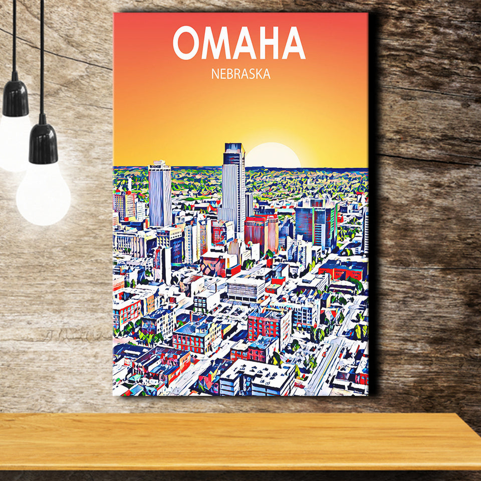 Omaha NE Art ,City Art Print, Large Canvas, Canvas Print Wall Art Home Decor