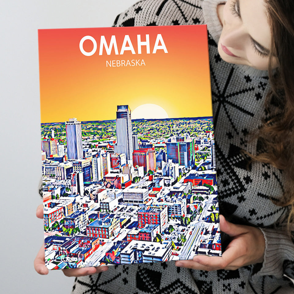 Omaha NE Art ,City Art Print, Large Canvas, Canvas Print Wall Art Home Decor