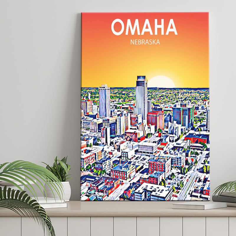 Omaha NE Art ,City Art Print, Large Canvas, Canvas Print Wall Art Home Decor