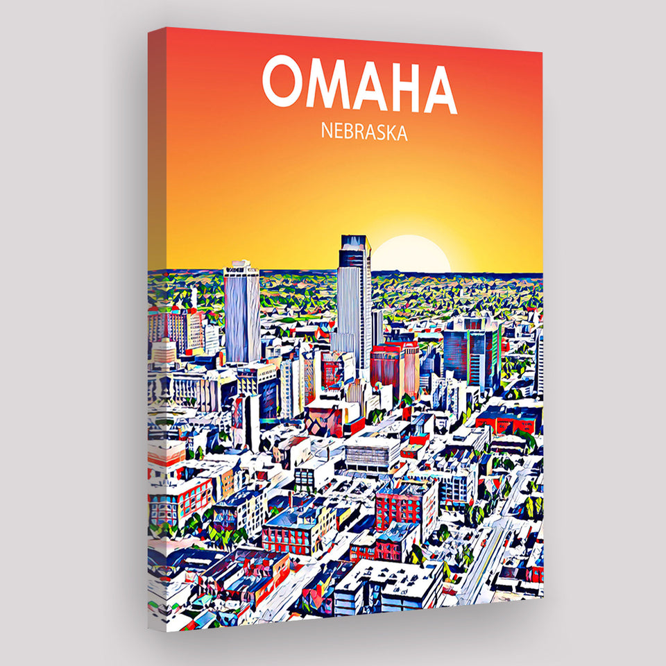 Omaha NE Art ,City Art Print, Large Canvas, Canvas Print Wall Art Home Decor