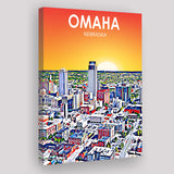 Omaha NE Art ,City Art Print, Large Canvas, Canvas Print Wall Art Home Decor